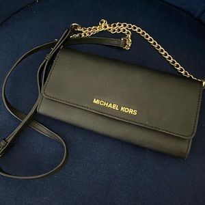 Michael Kors cross body wallet on chain